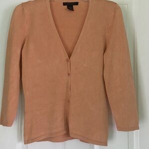 BUNDLE OF TWO SILK BLEND CARDIGAN SWEATERS LILAC PEACH